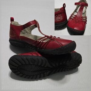 JBU Jambu Mary Jane Flats, Sahara red non slip all terran, 8